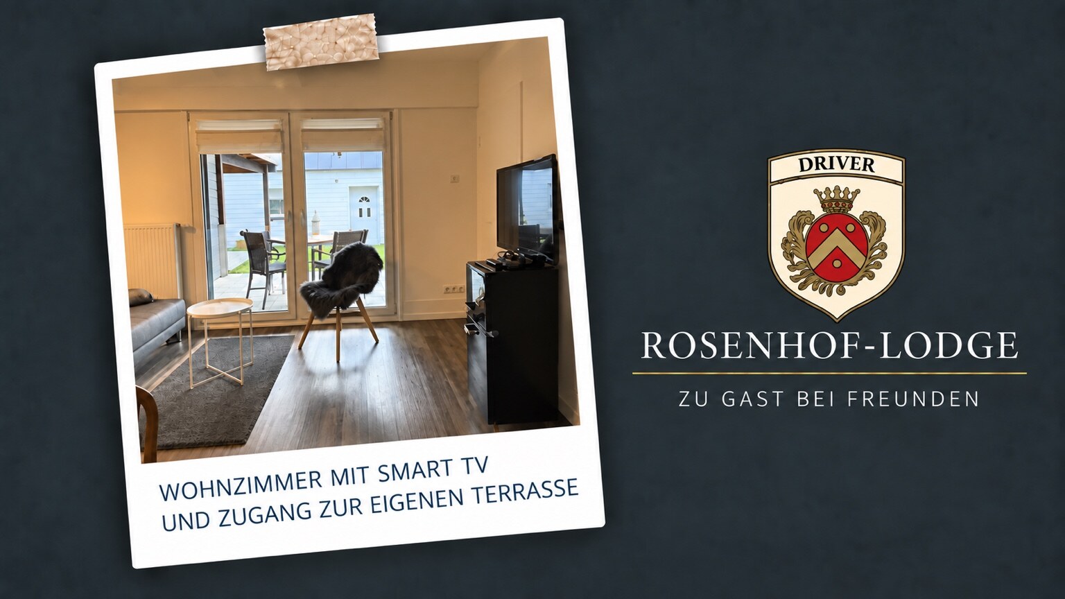GREY Garden Suite – Wohnzimmer mit Smart-TV und Zugang zur eigenen Terrasse
